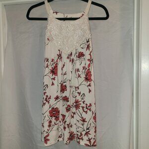 One September - Womens, Red and Ivory Paisley Tank Top, Size Small